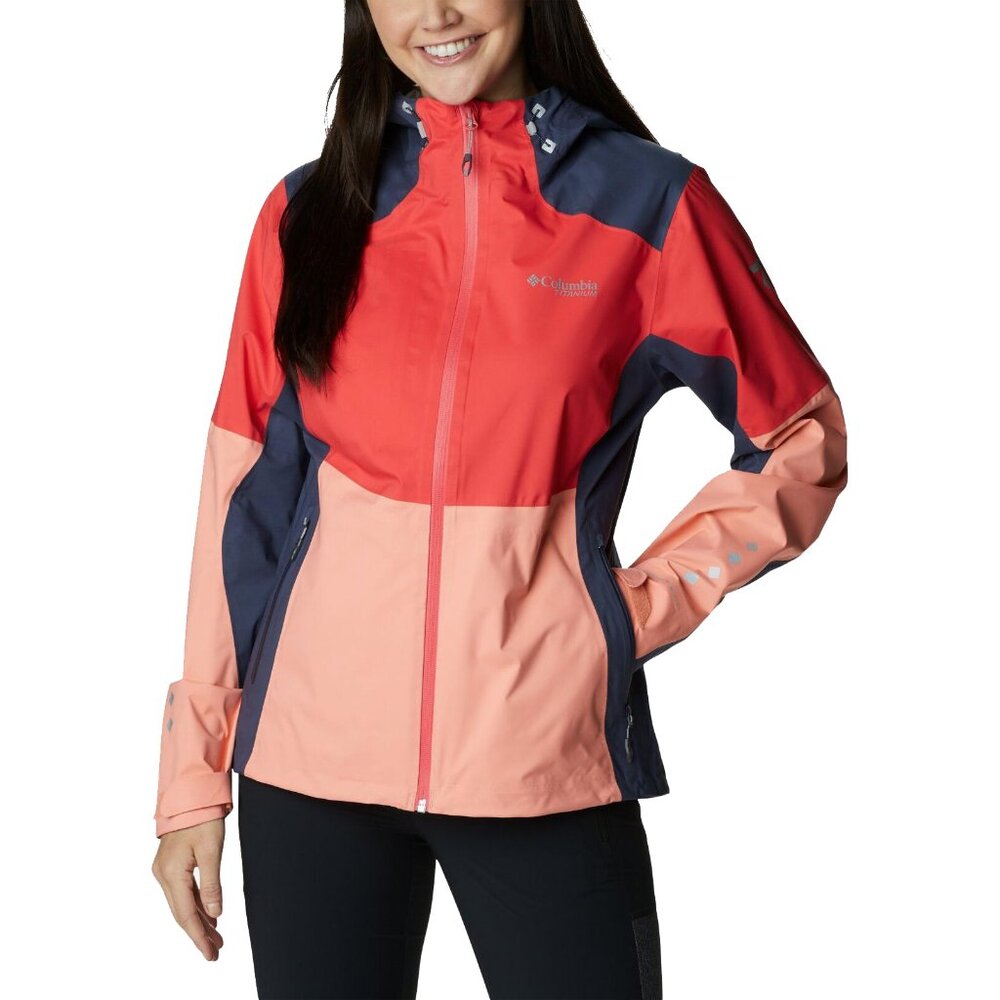 NEW! Columbia Titanium Womens Titan Pass 2.5L Shell! Med Omni-Tech Waterproof